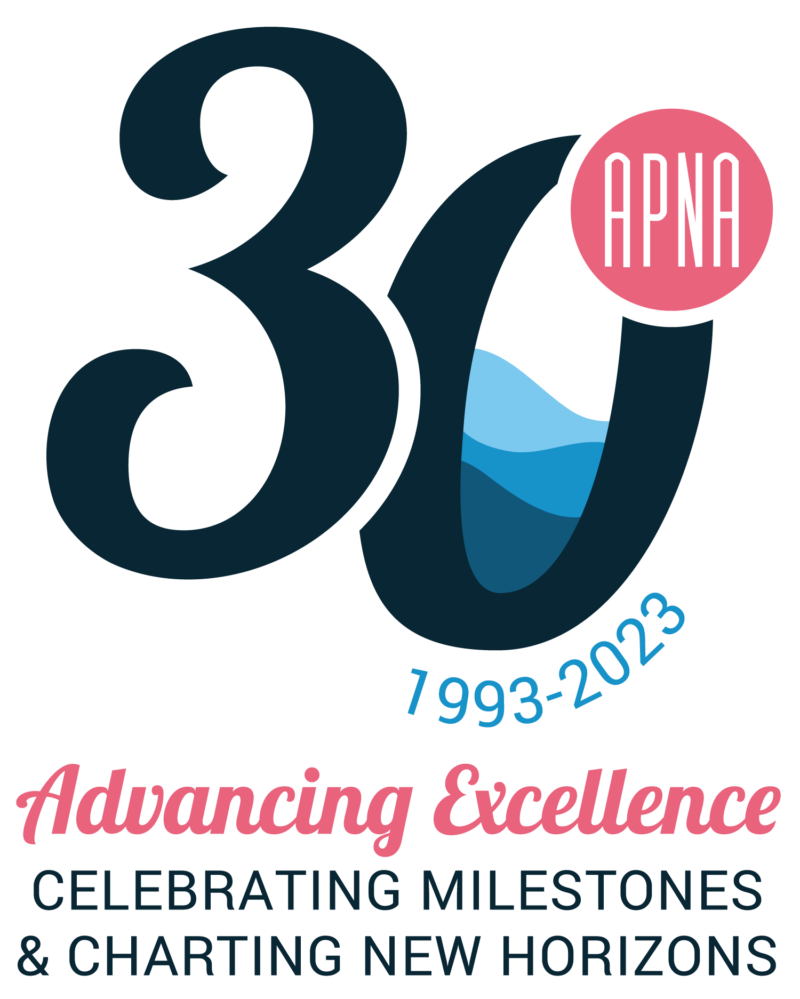 30th logo with waves and theme